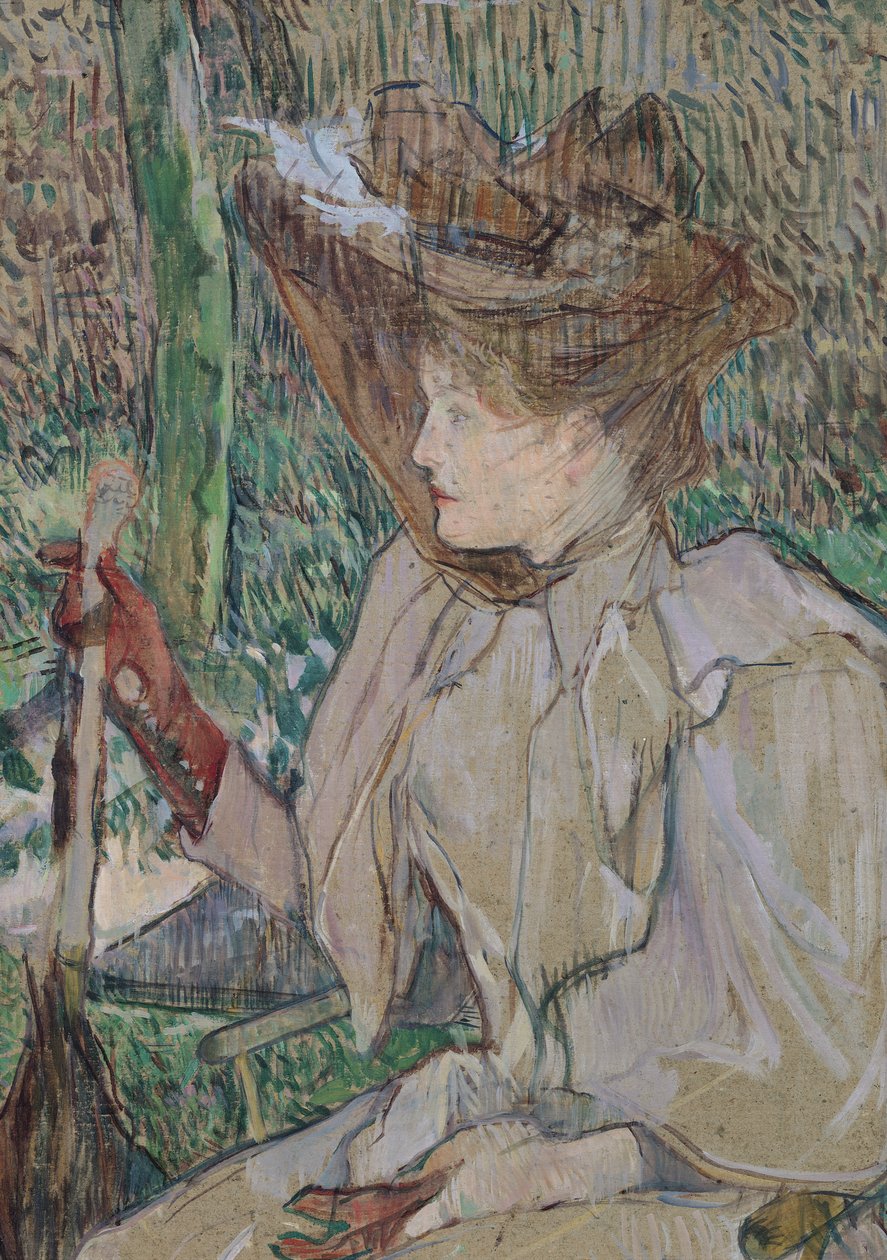 Kvinna med handskar, 1891 (olja på kartong) av Henri de Toulouse Lautrec