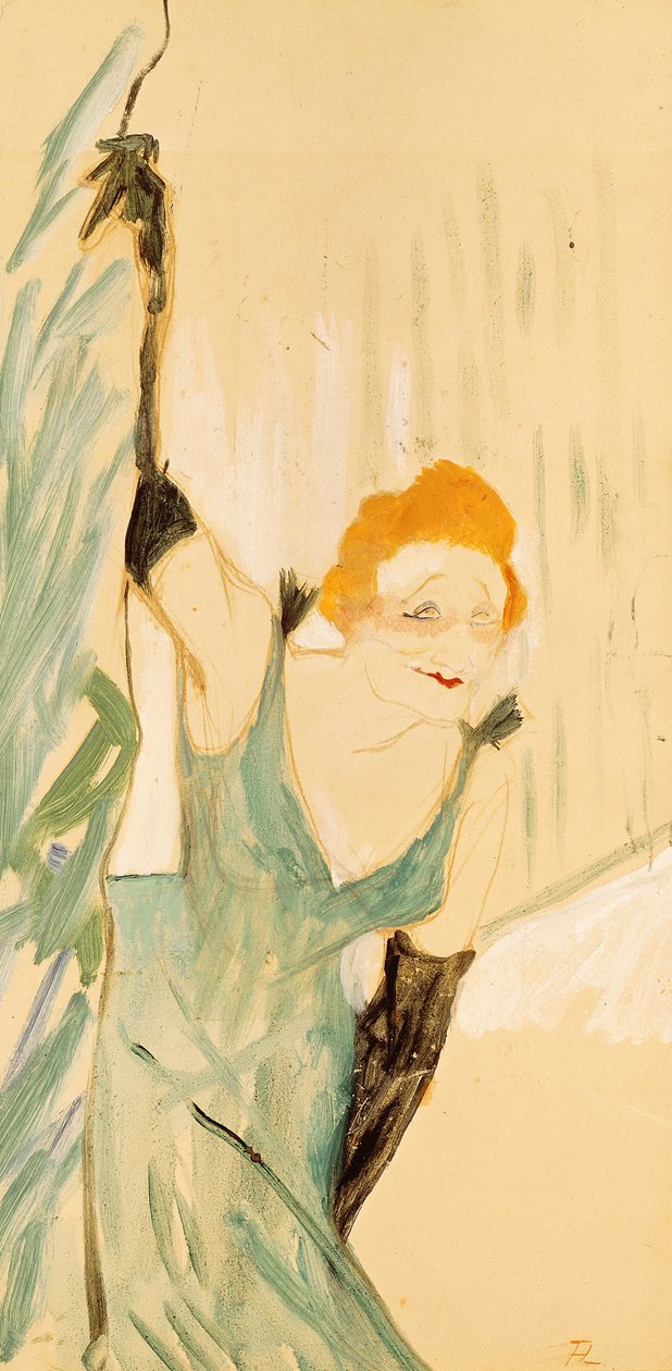 Yvette Guilbert (1867-1944) tar ett gardinsamtal, 1894 av Henri de Toulouse Lautrec