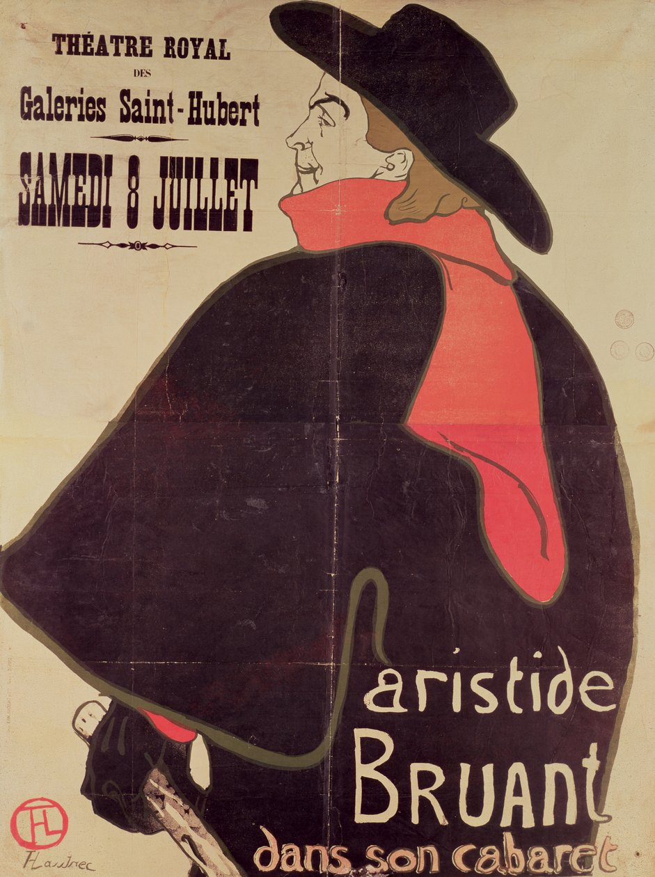 Aristide Bruant i sin kabaré, 1893 av Henri de Toulouse Lautrec