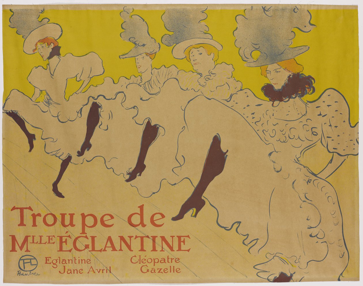 La Troupe de Mademoiselle Eglantine, 1895 (pusulu, penivali ma spatter litho, lolomi i lanu e fa i luga o pepa) fa