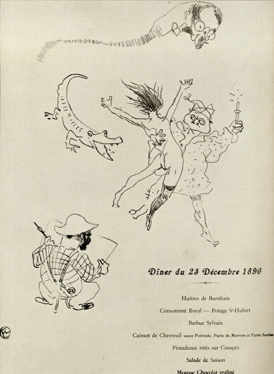 Meny från Le Crocodile, 1896, från 