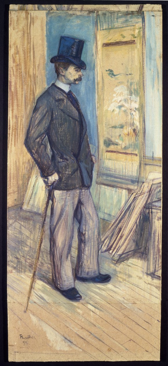 Porträtt av M. Paul Sescau, 1891 (olja och gouache på kartong) av Henri de Toulouse Lautrec