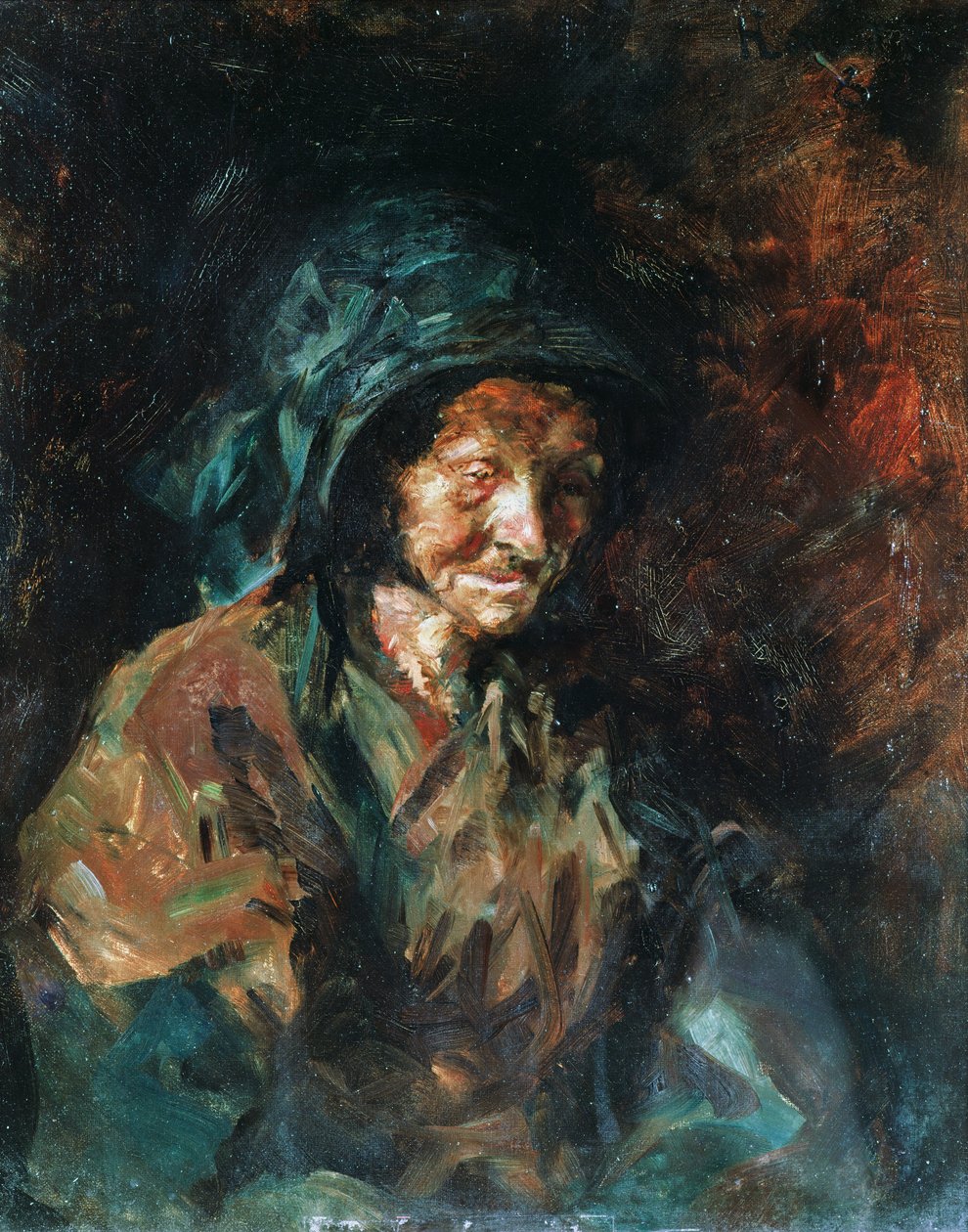 Den gamla kvinnan känd som "kräftan" från Le Bosc-regionen, 1882 av Henri de Toulouse Lautrec