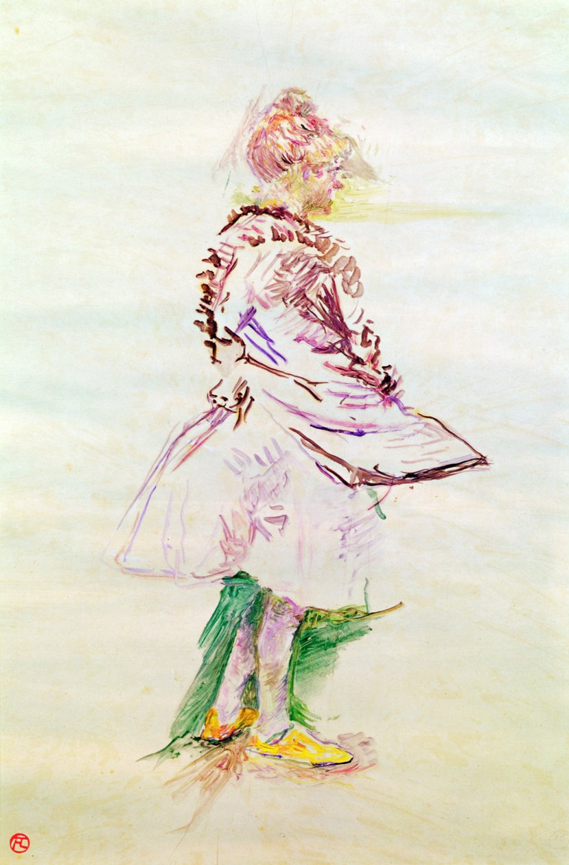 Profilen av en stående dansare, 1887 (olja på trä) av Henri de Toulouse Lautrec
