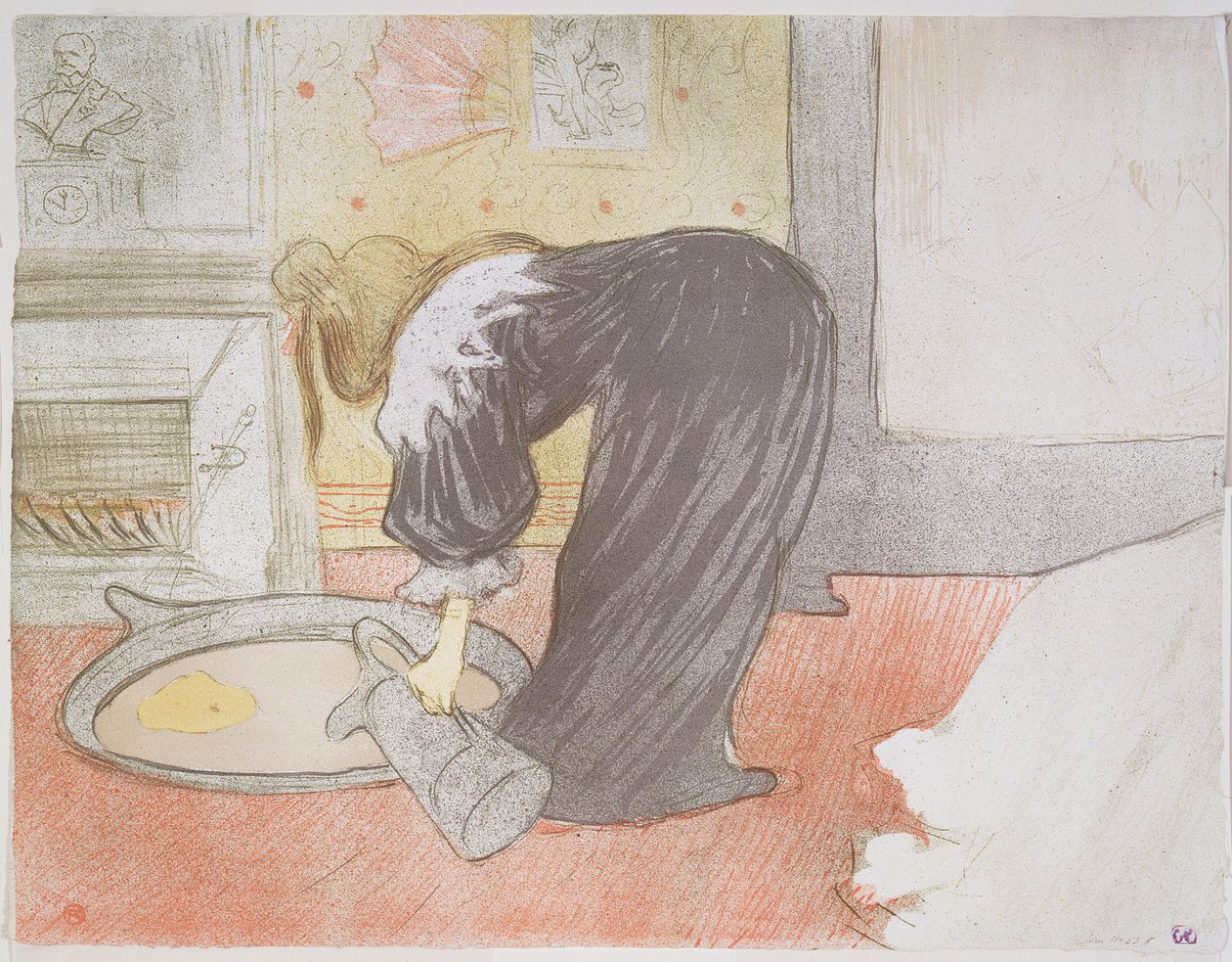 Kvinna vid badkaret, 1896 av Henri de Toulouse Lautrec