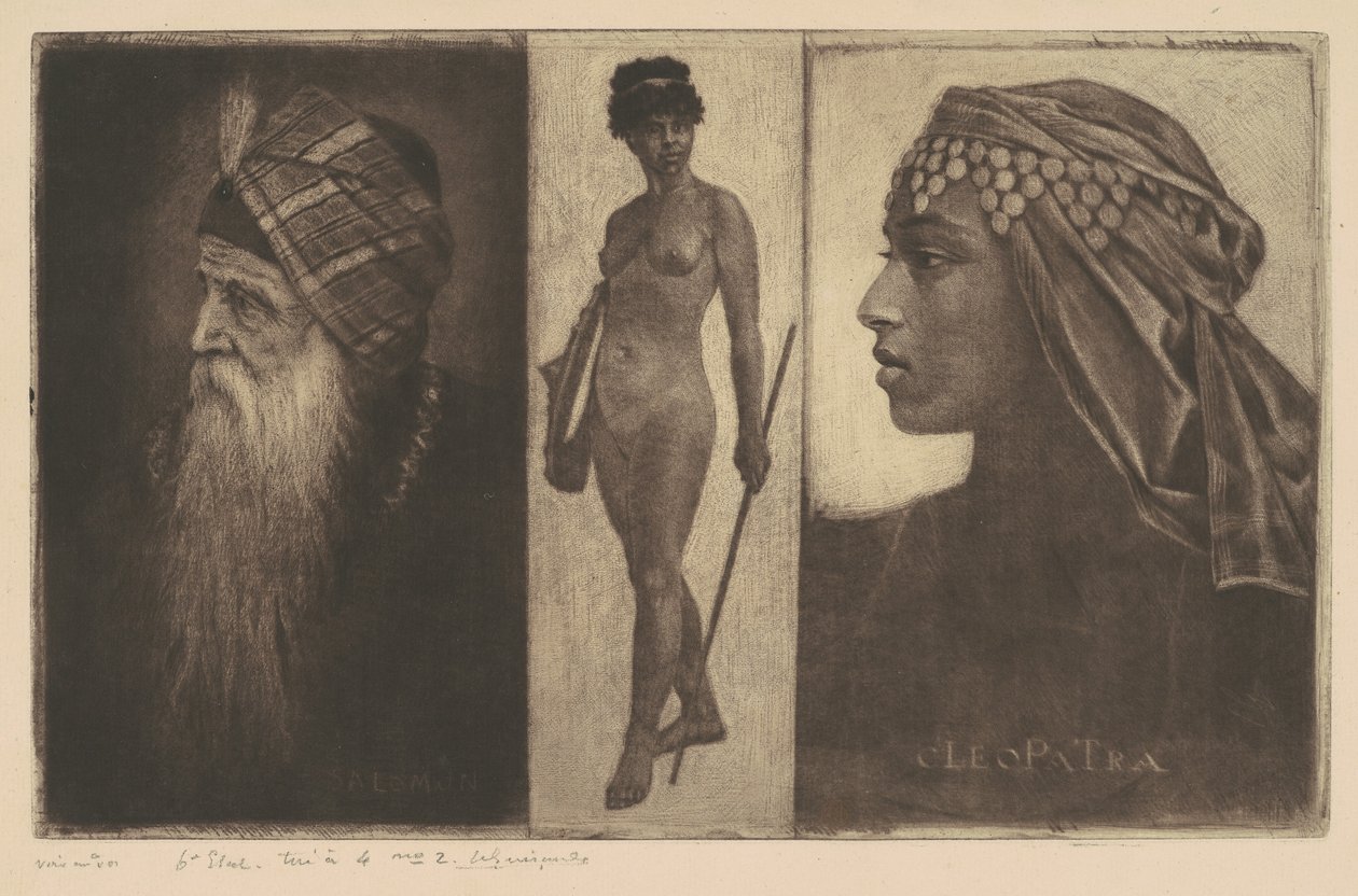Salomon och Cleopatra av Henri-Charles Guérard