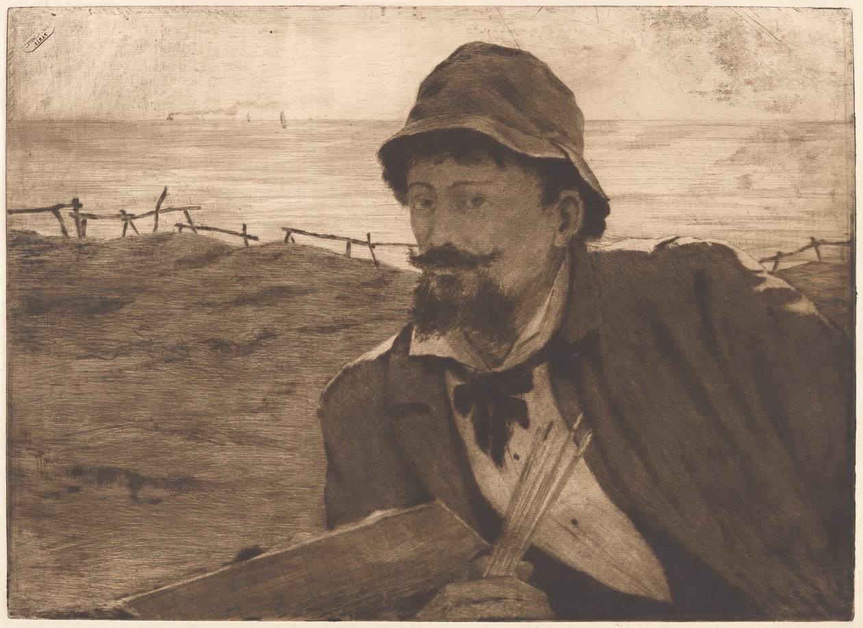 På klippan [Självporträtt] av Henri-Charles Guérard