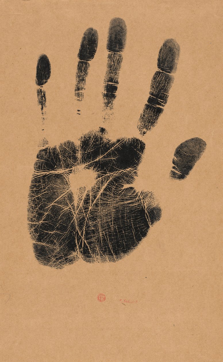 Die linke Hand des Künstlers av Henri-Charles Guérard
