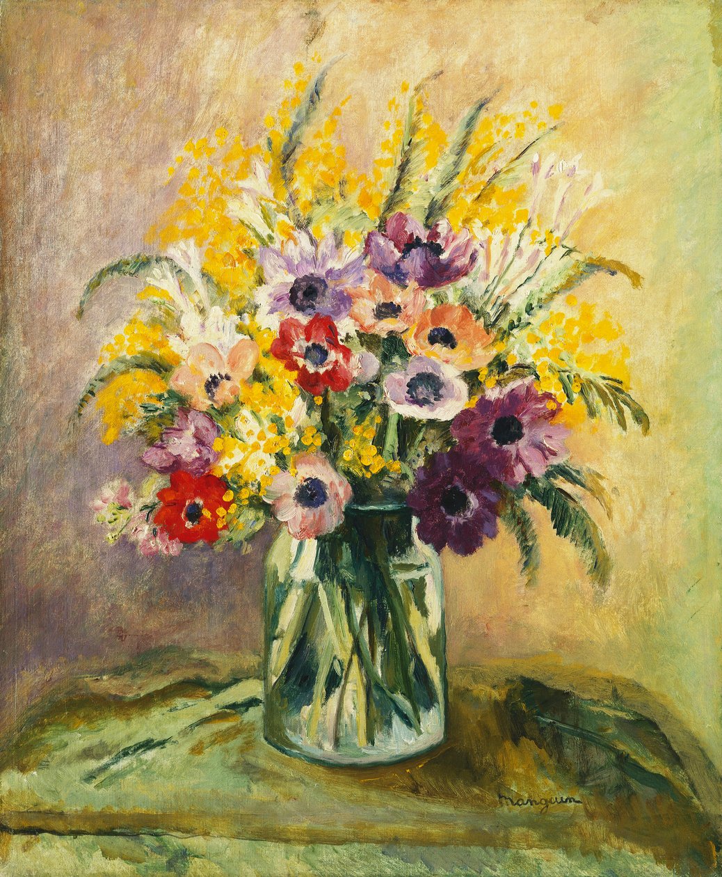 Anemoner och mimosor av Henri Charles Manguin
