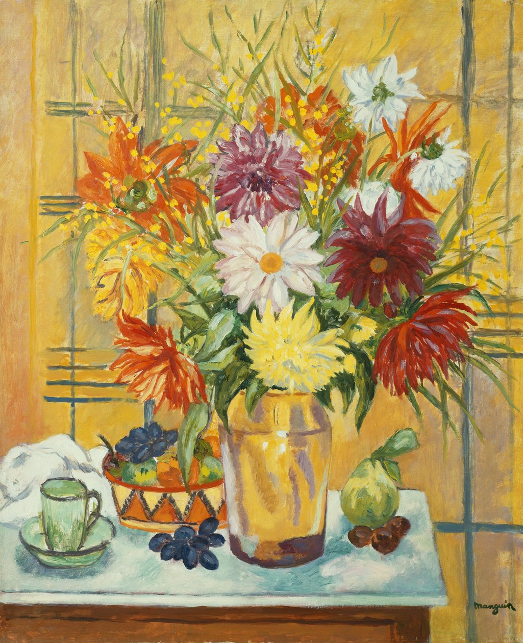 Blommor i en vas; Blommor i en vas av Henri Charles Manguin
