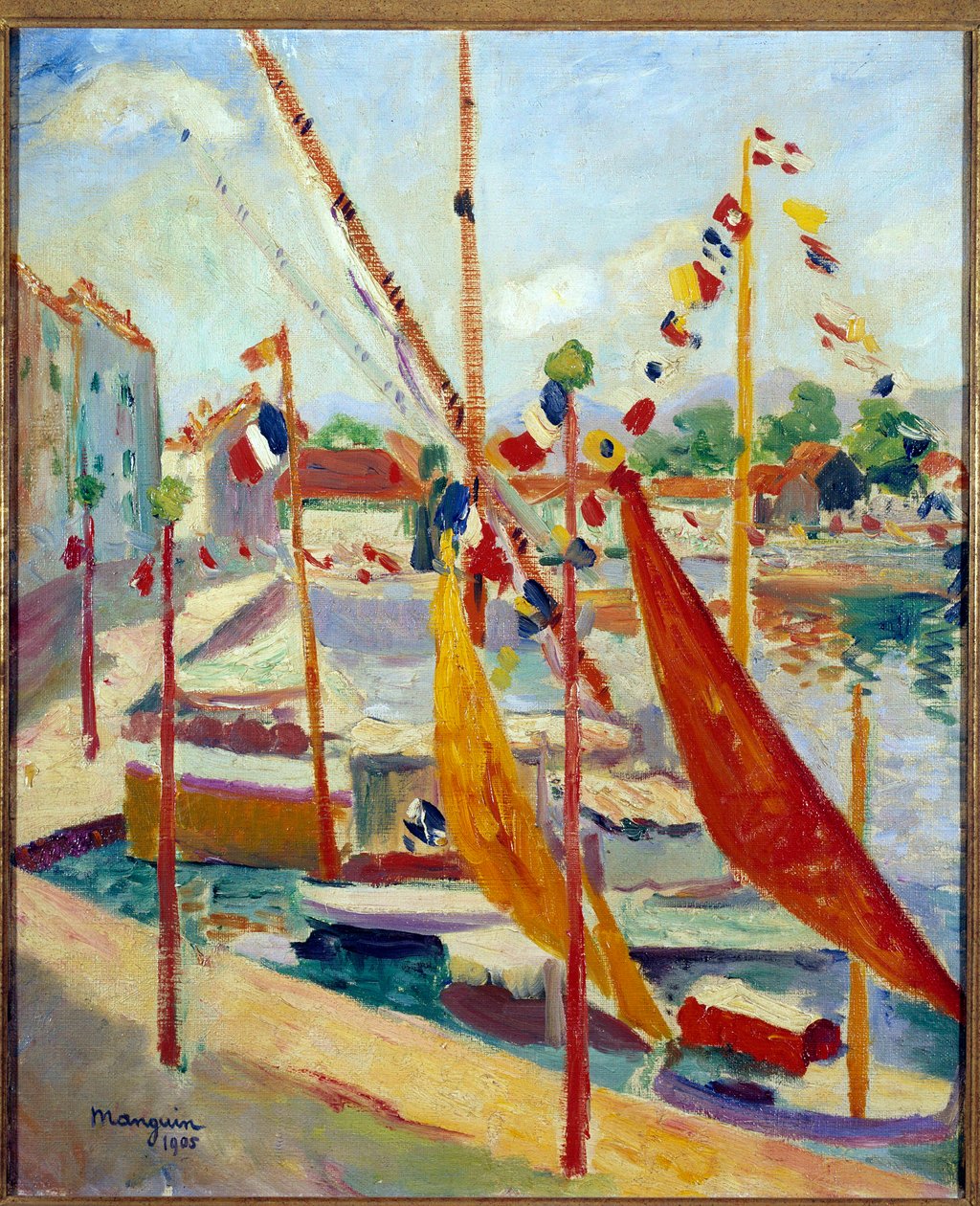 7 月 14 日、アンリ マンギン (1874-1949) によるサン トロペの絵画 1905 年 個人蔵スウェーデン人 av Henri Charles Manguin