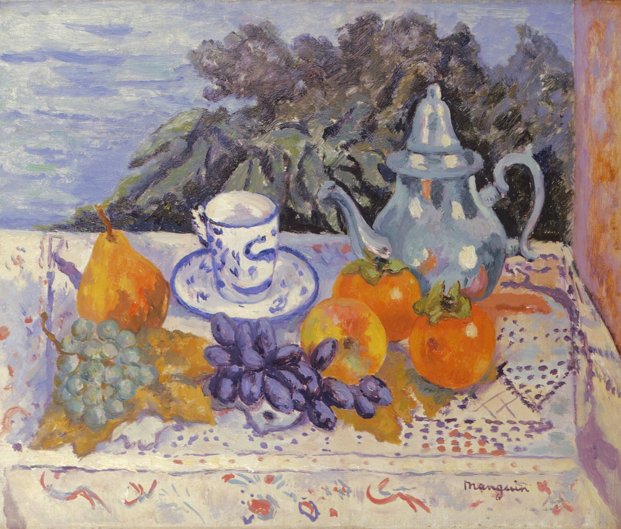 Granatäpplen, Persimmon, Tenn av Henri Charles Manguin