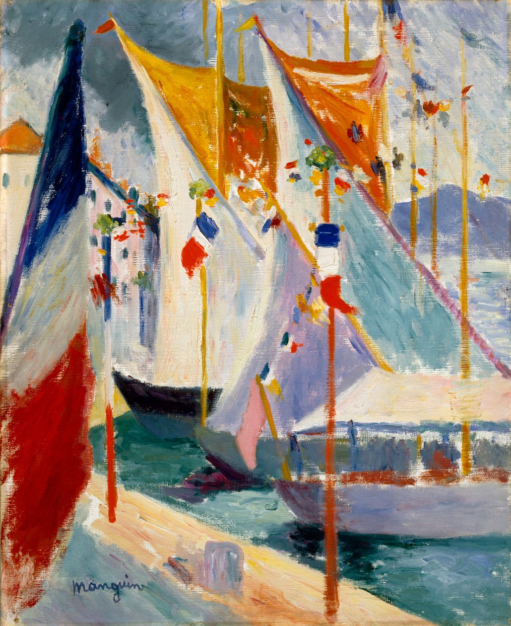 Hamnen i Saint-Tropez av Henri Charles Manguin