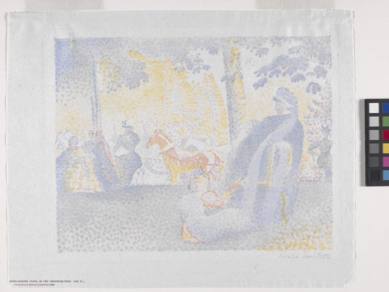 Aux Champs-Elysées (On The Champs Elysées) 1898 (カラーリトグラフ)スウェーデン語 av Henri Edmond Cross