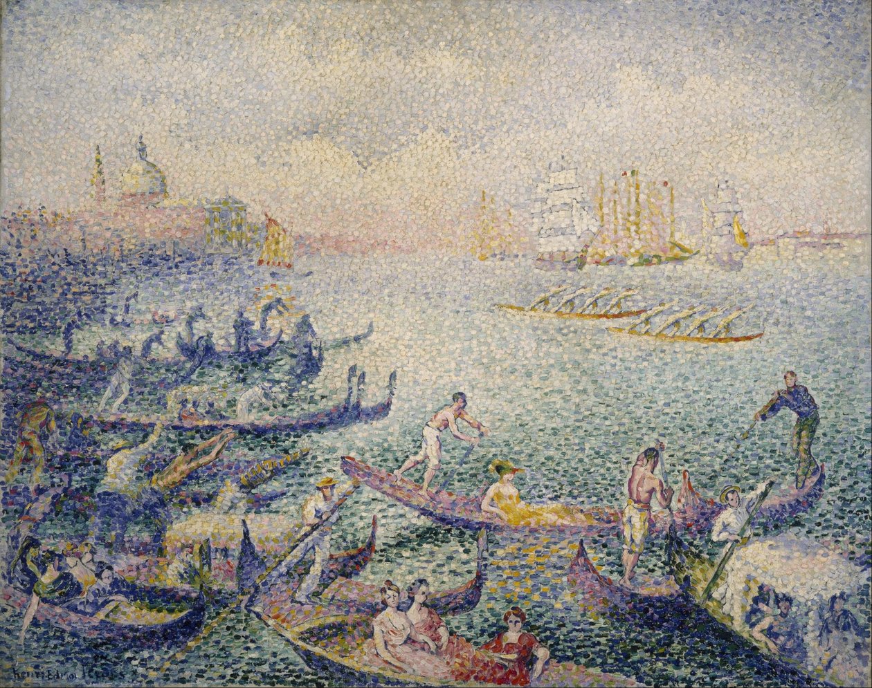 Regatta i Venedig av Henri-Edmond Cross