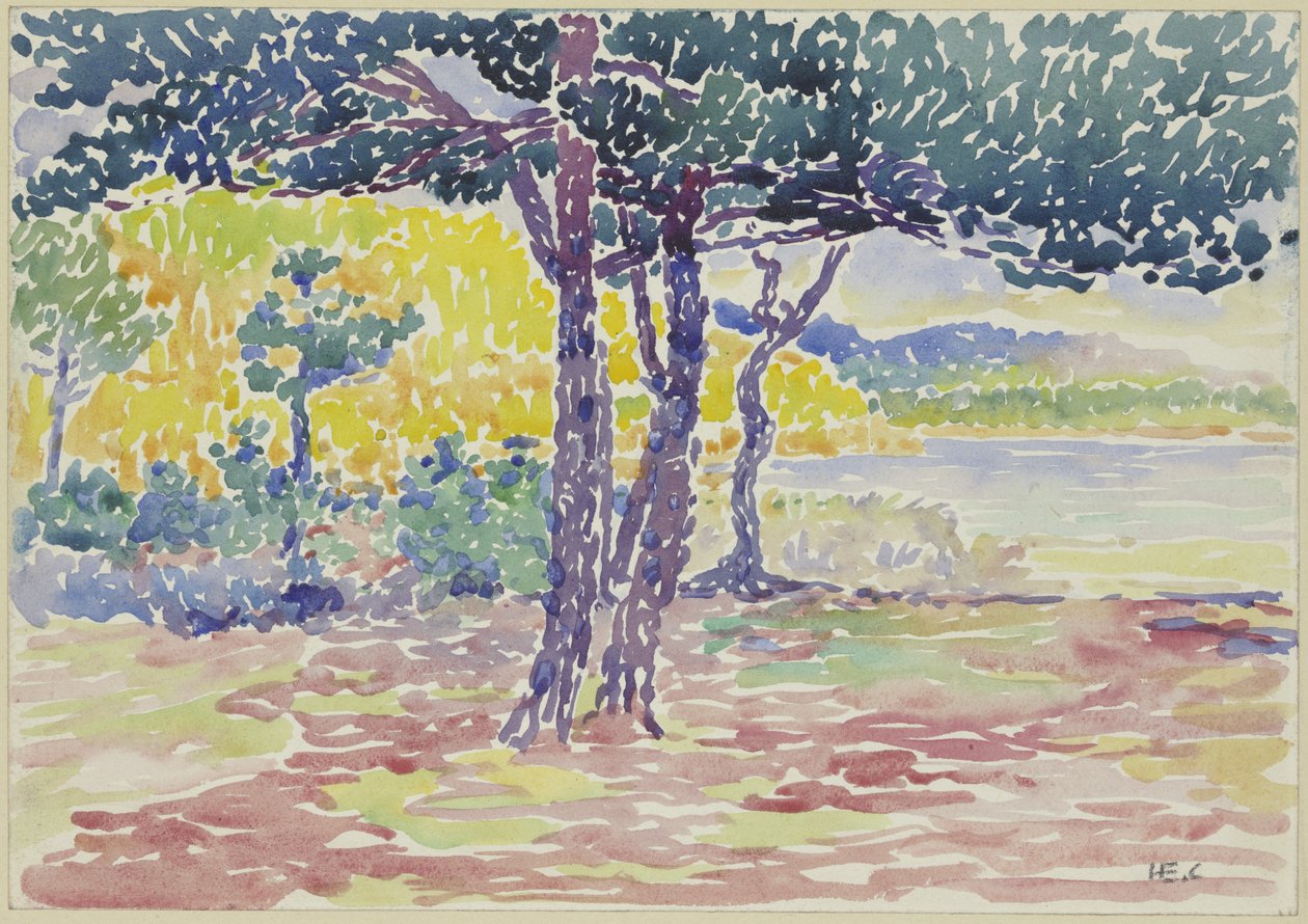 Havets stränder (södra Frankrike) (akvarell på papper) av Henri Edmond Cross