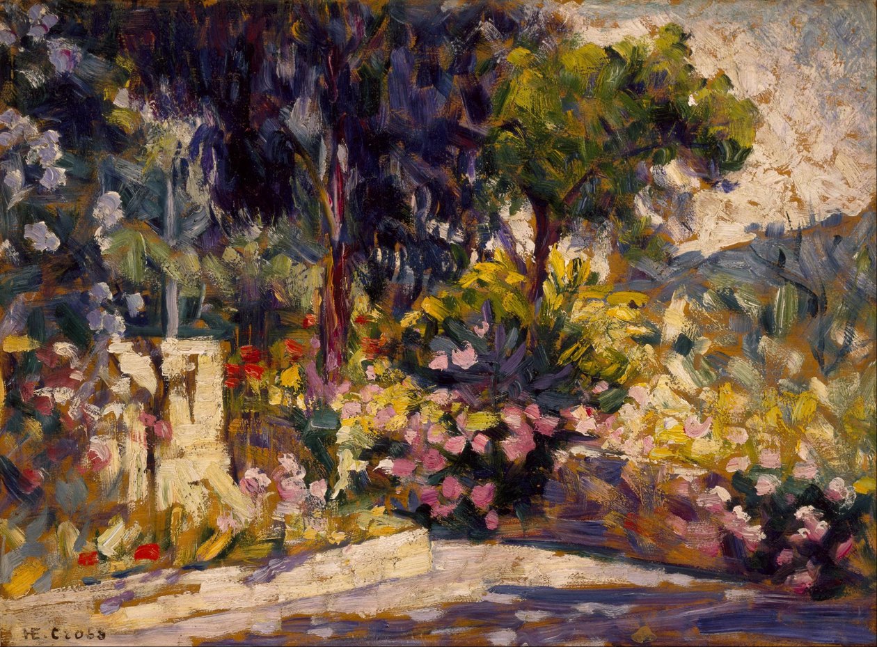 Den blommiga terrassen av Henri-Edmond Cross