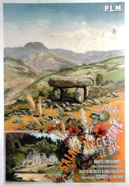 Affisch med reklam för Saint Nectaire le bas, Auvergne (färglitografi) av Henri Garnier Tanconville