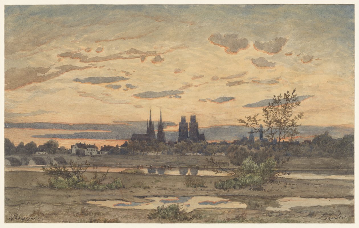 Utsikt över Moulins av Henri-Joseph Harpignies