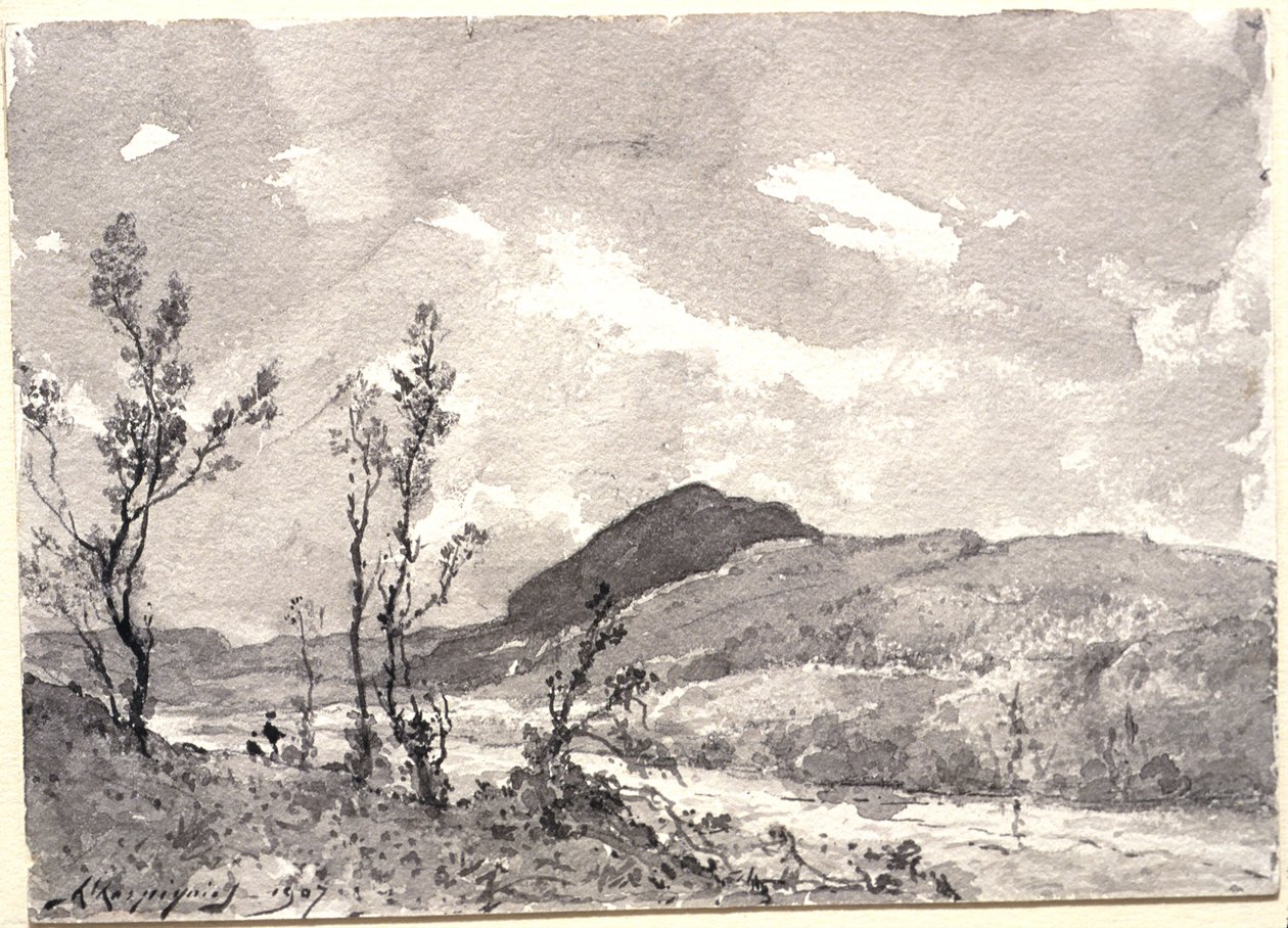 Längs en flodbank av Henri-Joseph Harpignies