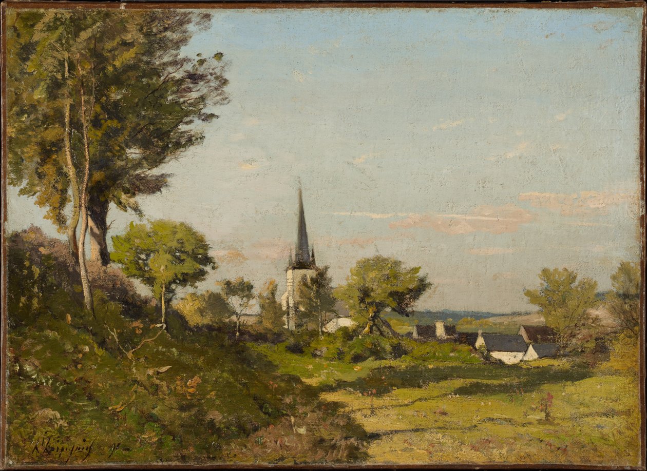 Landskap med en kyrka av Henri-Joseph Harpignies