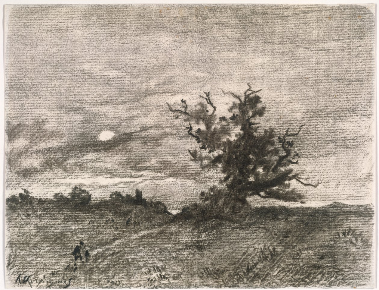 Månbelyst landskap av Henri-Joseph Harpignies