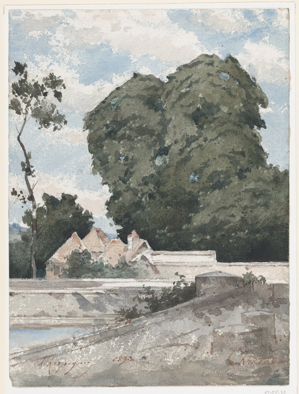 Utsikt från stadsmuren i Chartres av Henri-Joseph Harpignies