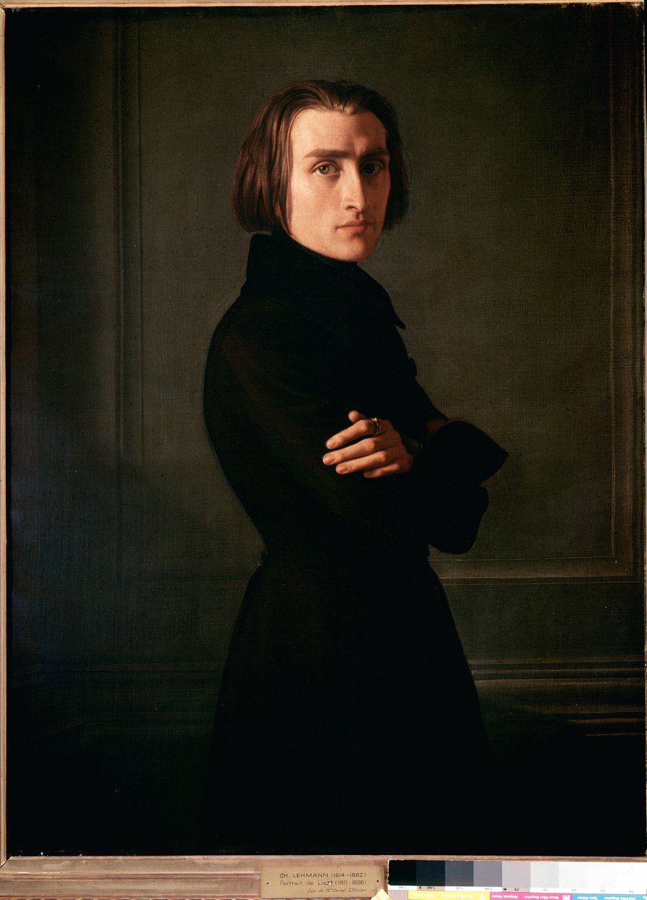 Porträtt av Franz Liszt av Henri (1814 82) Lehmann