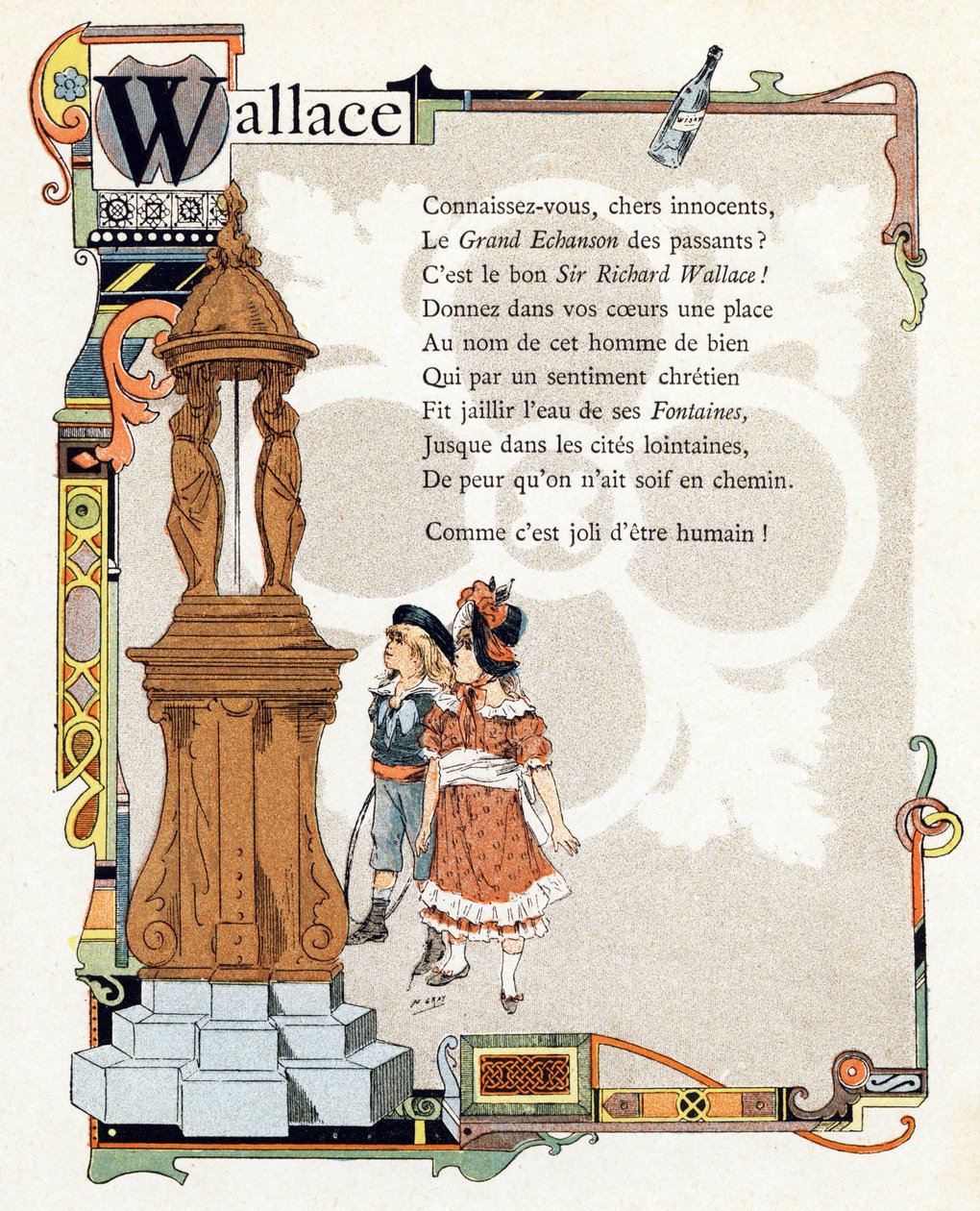 Illustration till "Alfabetet med goda exempel", ca 1890 (gravyr) av Henri (1858 1924) Gray