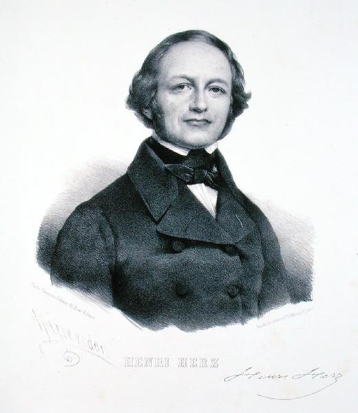 Henri Herz (1803-88) (gravyr) av Henri (after) Grevedon