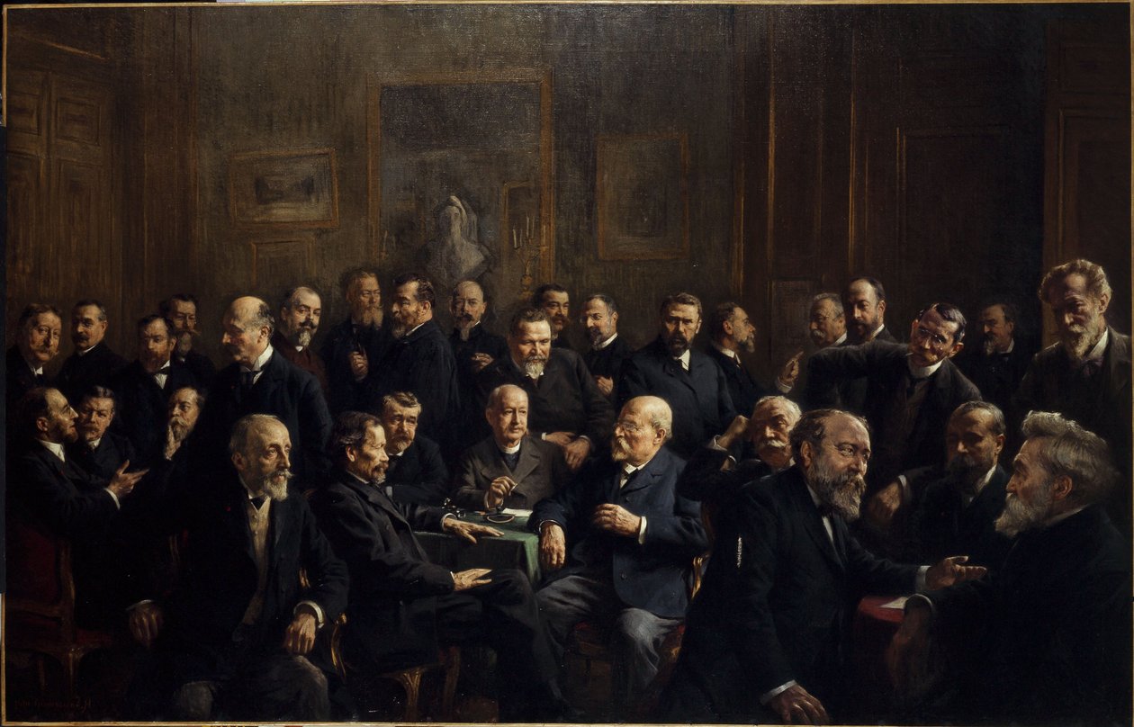 Kollektivt porträtt av medlemmar av Association of French Republican Journalists av Henri Adolphe Laissement