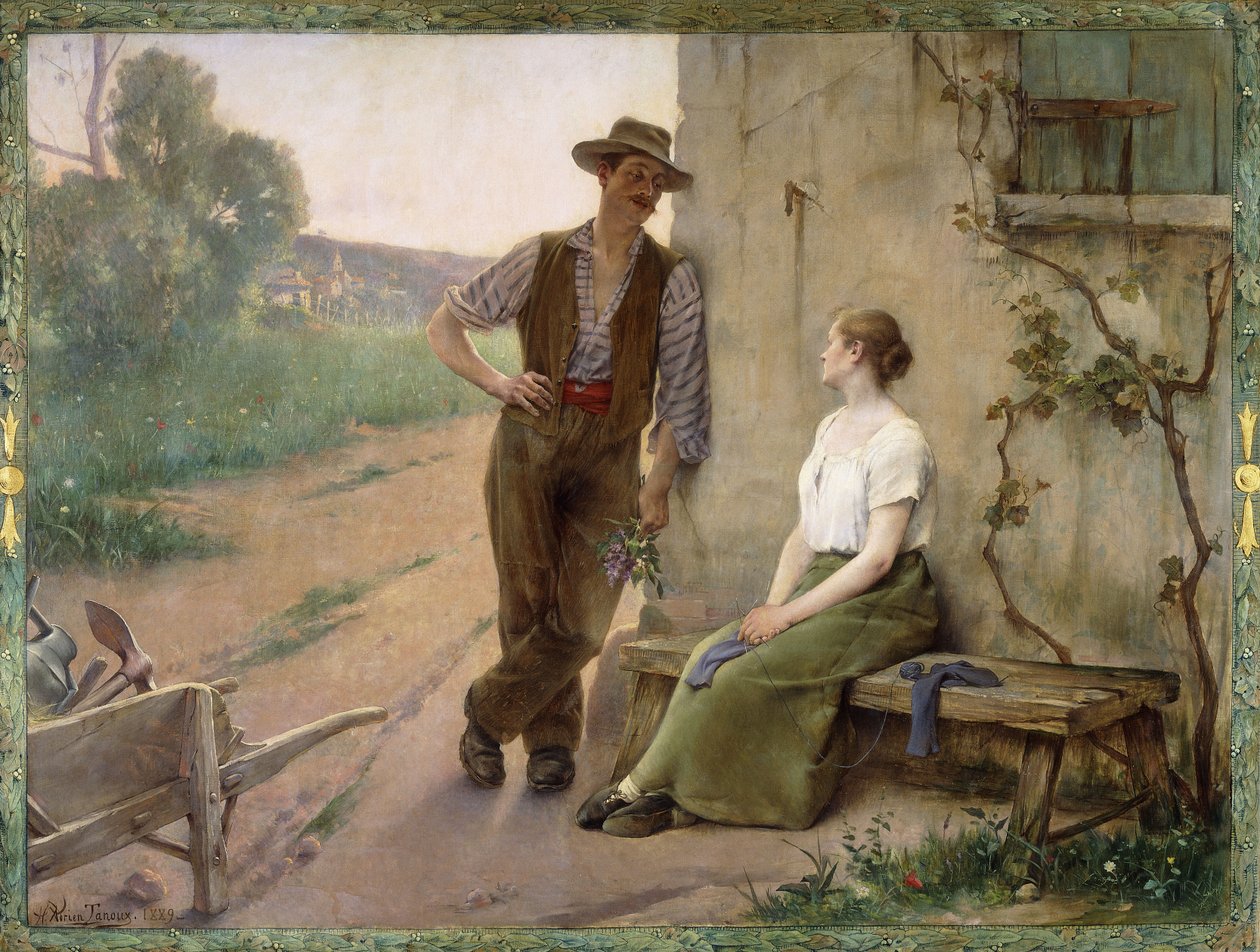 Bondepar på en bondgård, 1889 av Henri Adrien Tanoux