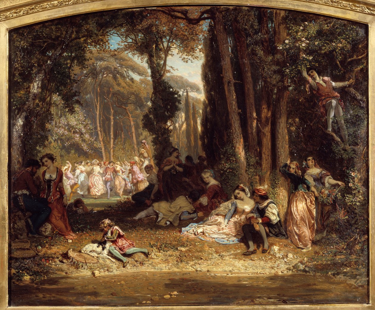 Vårfest i Toscana. Målning av Henri Baron (1816-1885) av Henri Baron