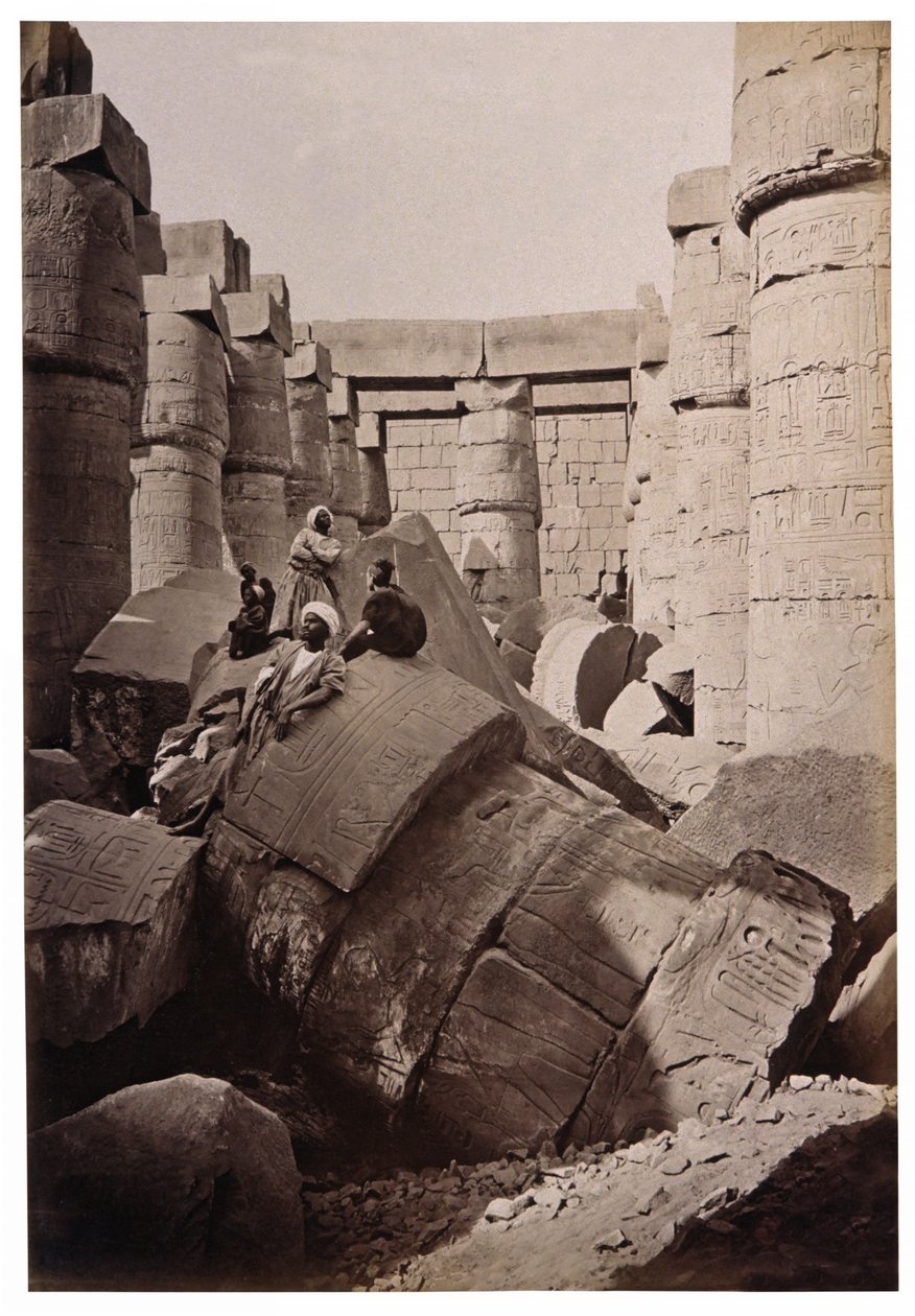 Ruinerna av Karnak, ca 1900 (foto) av Henri Béchard