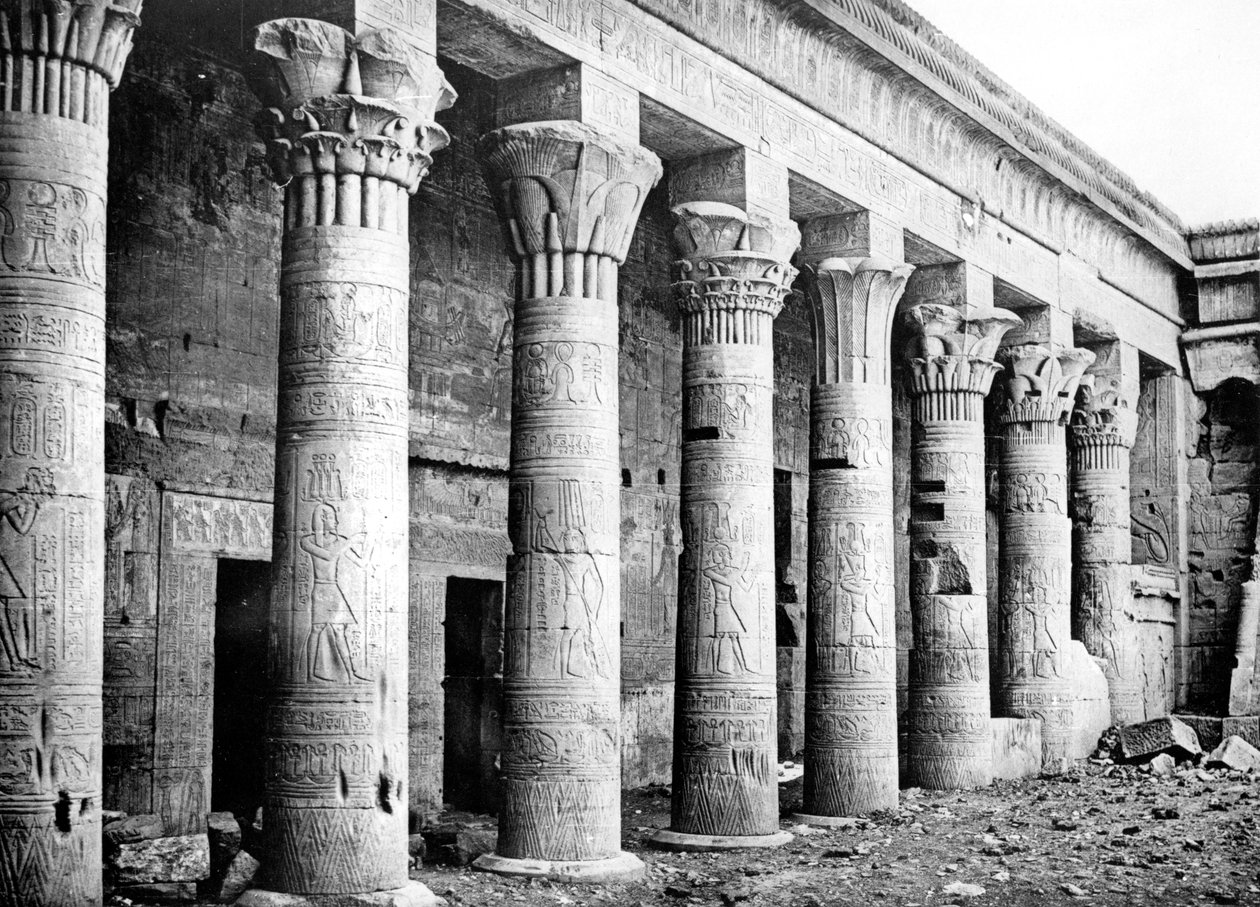 Östra kolonner, Isis tempel, Philae, Nubia, Egypten, 1887 av Georges Henri Bechard