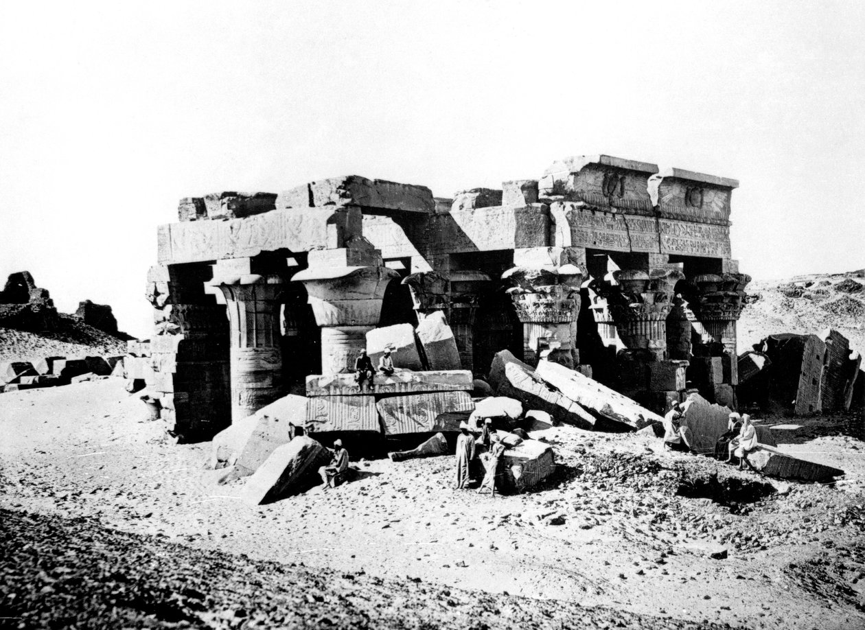 Ombos-templet, Nubia, Egypten, 1887 av Georges Henri Bechard