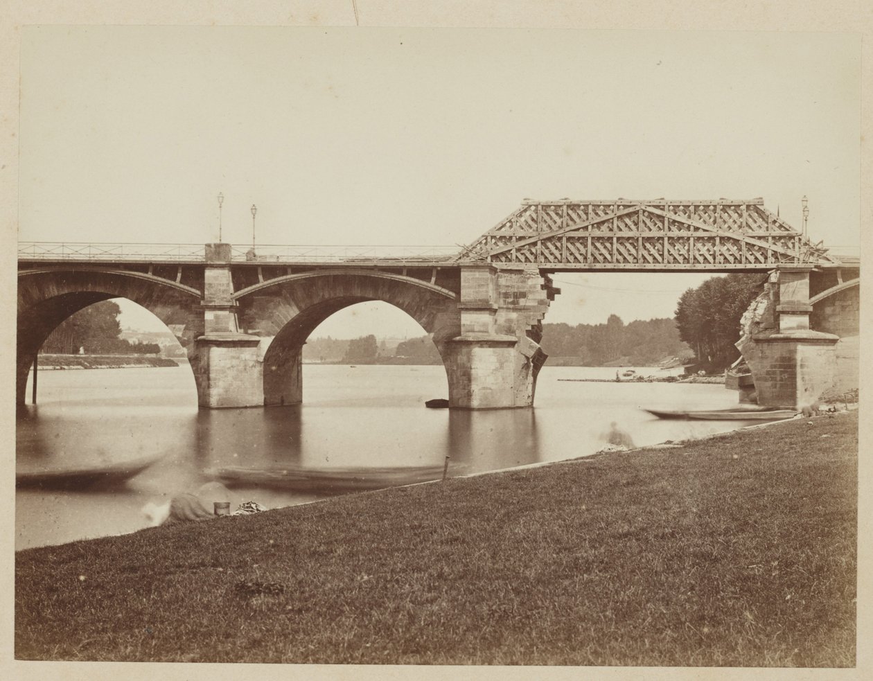Le Pont de Saint Cloud Efter det fransk-preussiska kriget av Henri Bevan