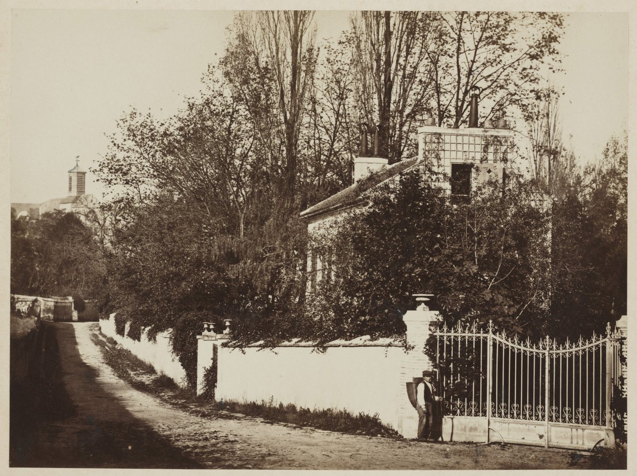 Gata i Louveciennes, ca 1869 (albumentryck från glasnegativ) av Henri Bevan