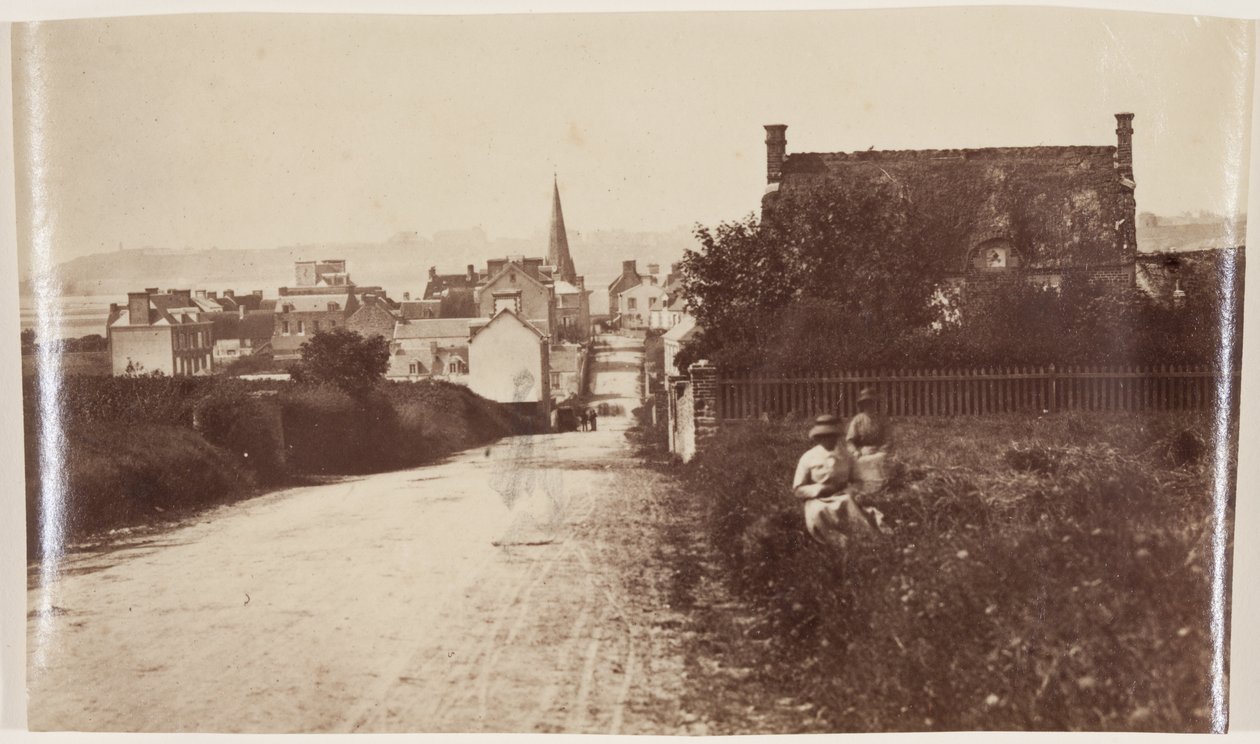 Vy över en normandisk stad, ca 1870 (albumenavtryck från vaxpappersnegativ) av Henri Bevan