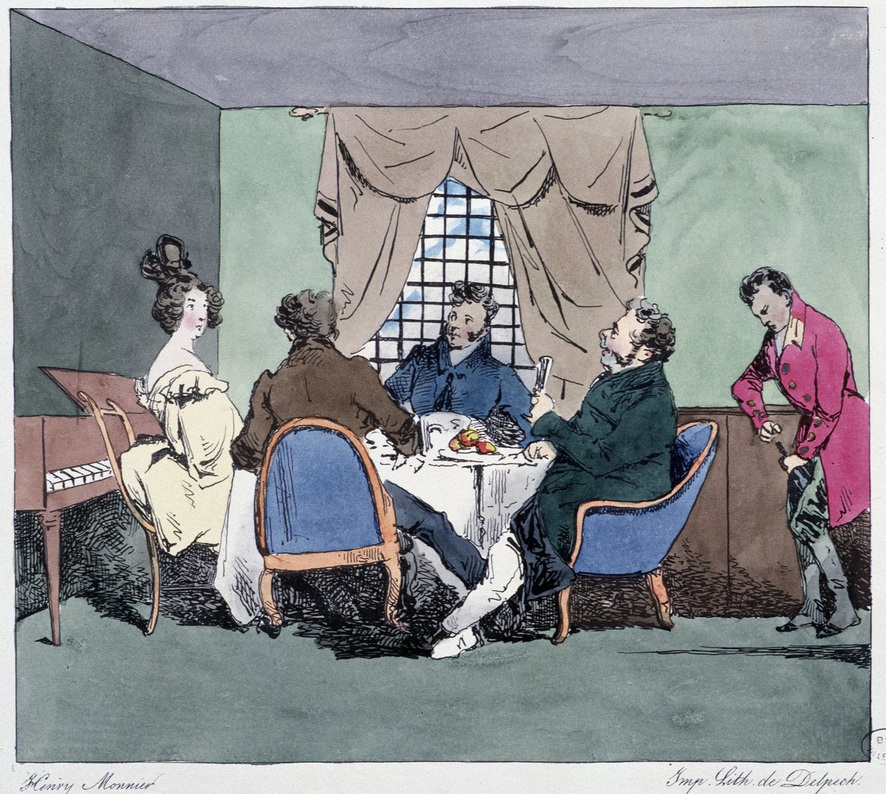 Konkurser - i "" Förr och idag"" av Henri Monnier, red. Delpech, Paris av Henri Bonaventure Monnier