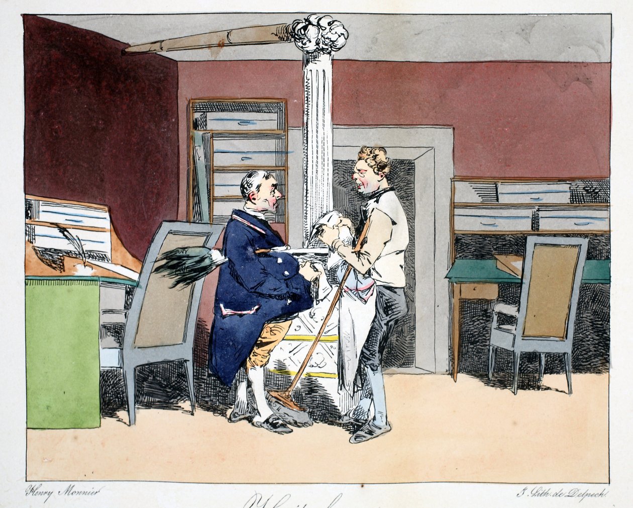 Huit heures, illustration ur "Moeurs Administratives, Dessinées D