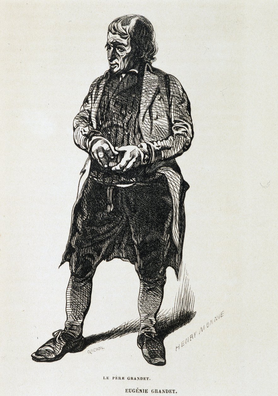 Fader Grandet - i ""Eugénie Grandet"" av Balzac, ill. Henri Monnier, originalupplagan 1843 av Henri Bonaventure Monnier