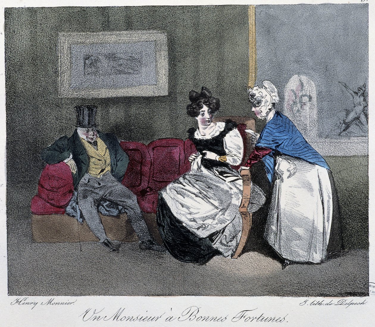 En gentleman med lycka - i "" Parisian sketches" av Henri Monnier, red. Delpech, Paris av Henri Bonaventure Monnier