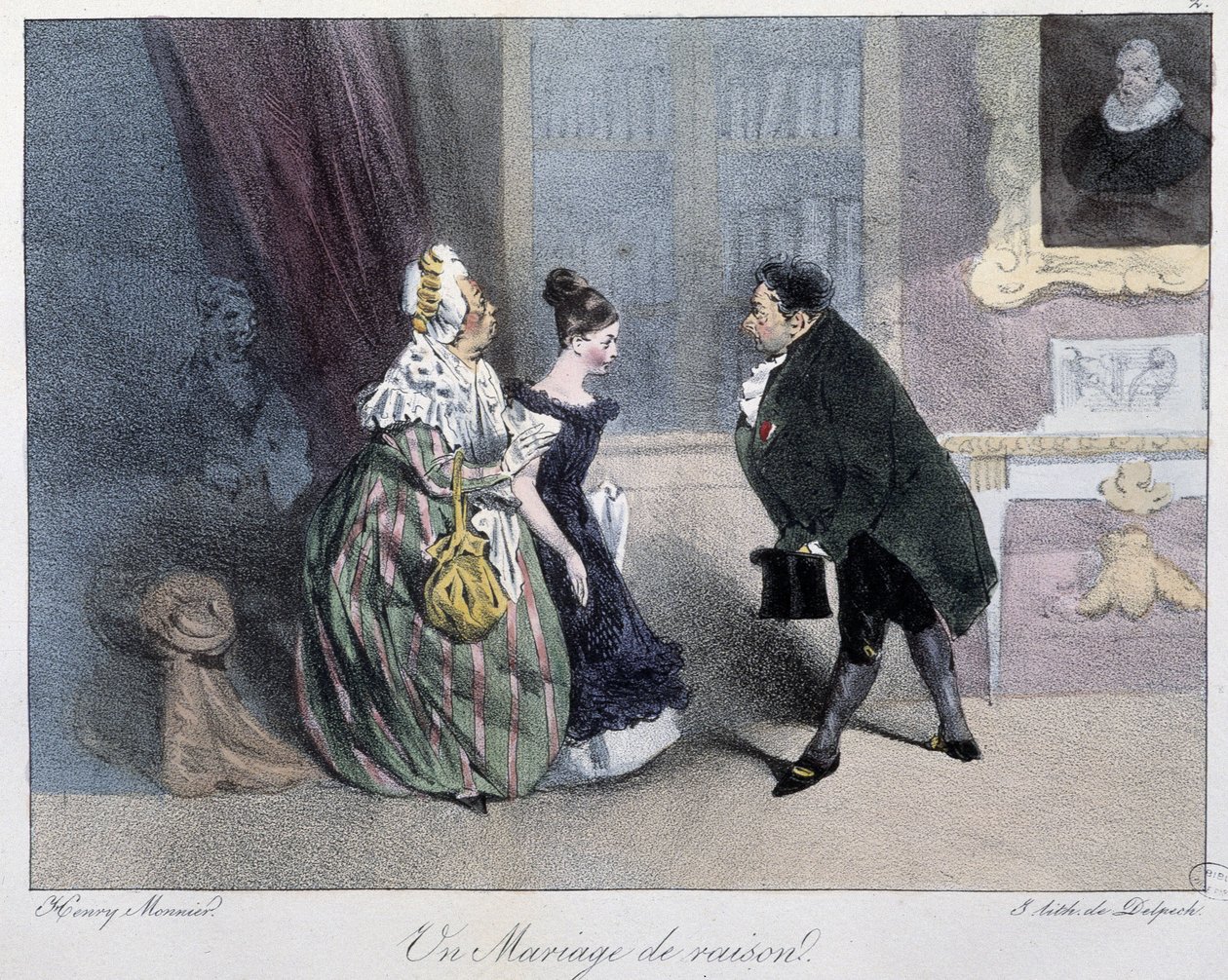 Ett förnuftets äktenskap - i "" Parisian sketches" av Henri Monnier, red. Delpech, Paris av Henri Bonaventure Monnier