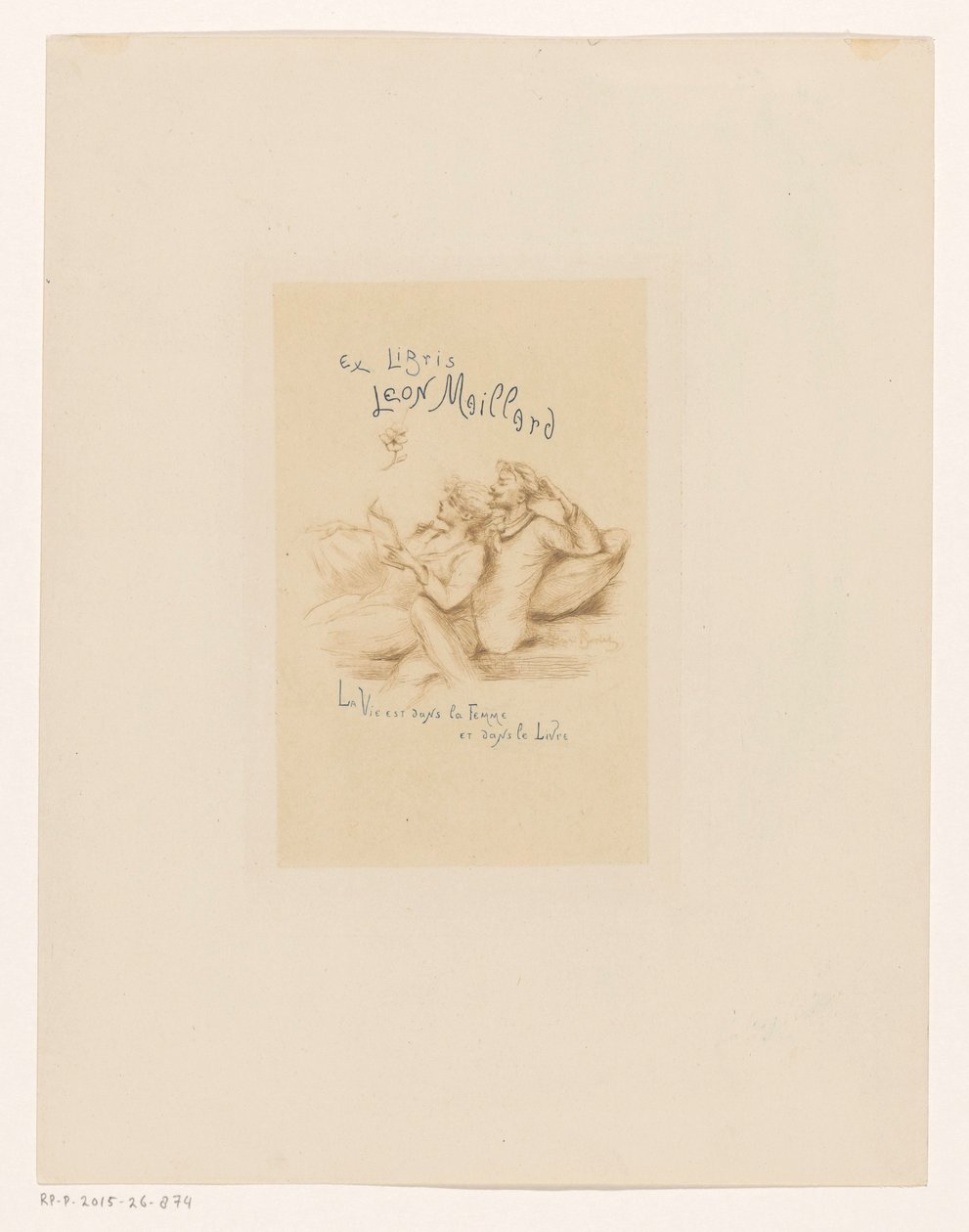 Ex libris av Leon Maillard Ex libris Leon Maillard (titel på objekt) av Henri Boutet