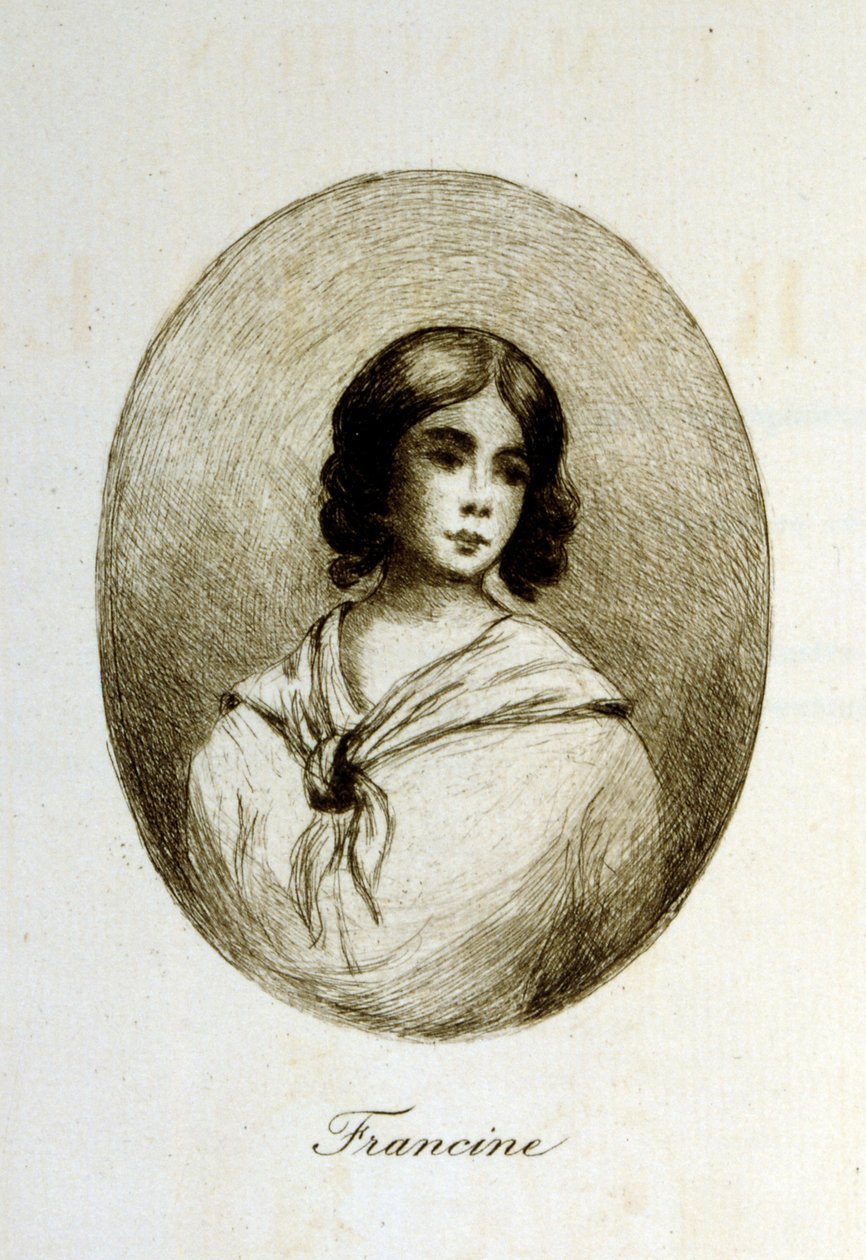 Illustration av Henri Boutet, för "Francines muff" (Le Manchon de Francine) av Louis-Henri Murger, även känd som Henri Murger; (1822-1861), fransk romanförfattare och poet. av Henri Boutet