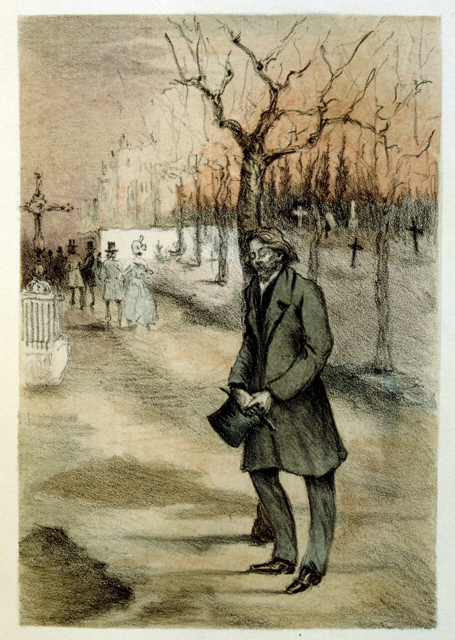 Illustration av Henri Boutet, för "Francines muff" (Le Manchon de Francine) av Louis-Henri Murger, även känd som Henri Murger; (1822-1861), fransk romanförfattare och poet. av Henri Boutet