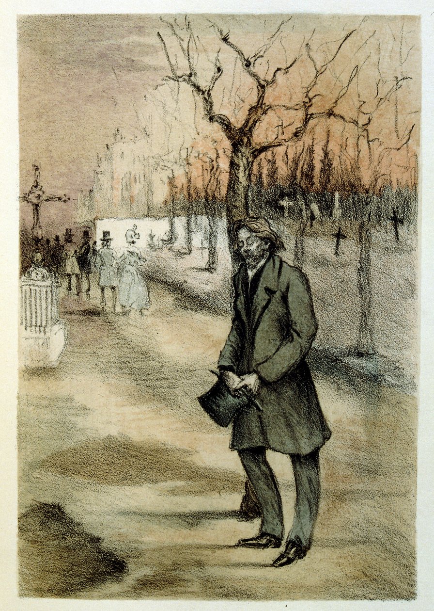 Illustration av Henri Boutet, för "Francines muff" (Le Manchon de Francine) av Louis-Henri Murger, även känd som Henri Murger; (1822-1861), fransk romanförfattare och poet. av Henri Boutet