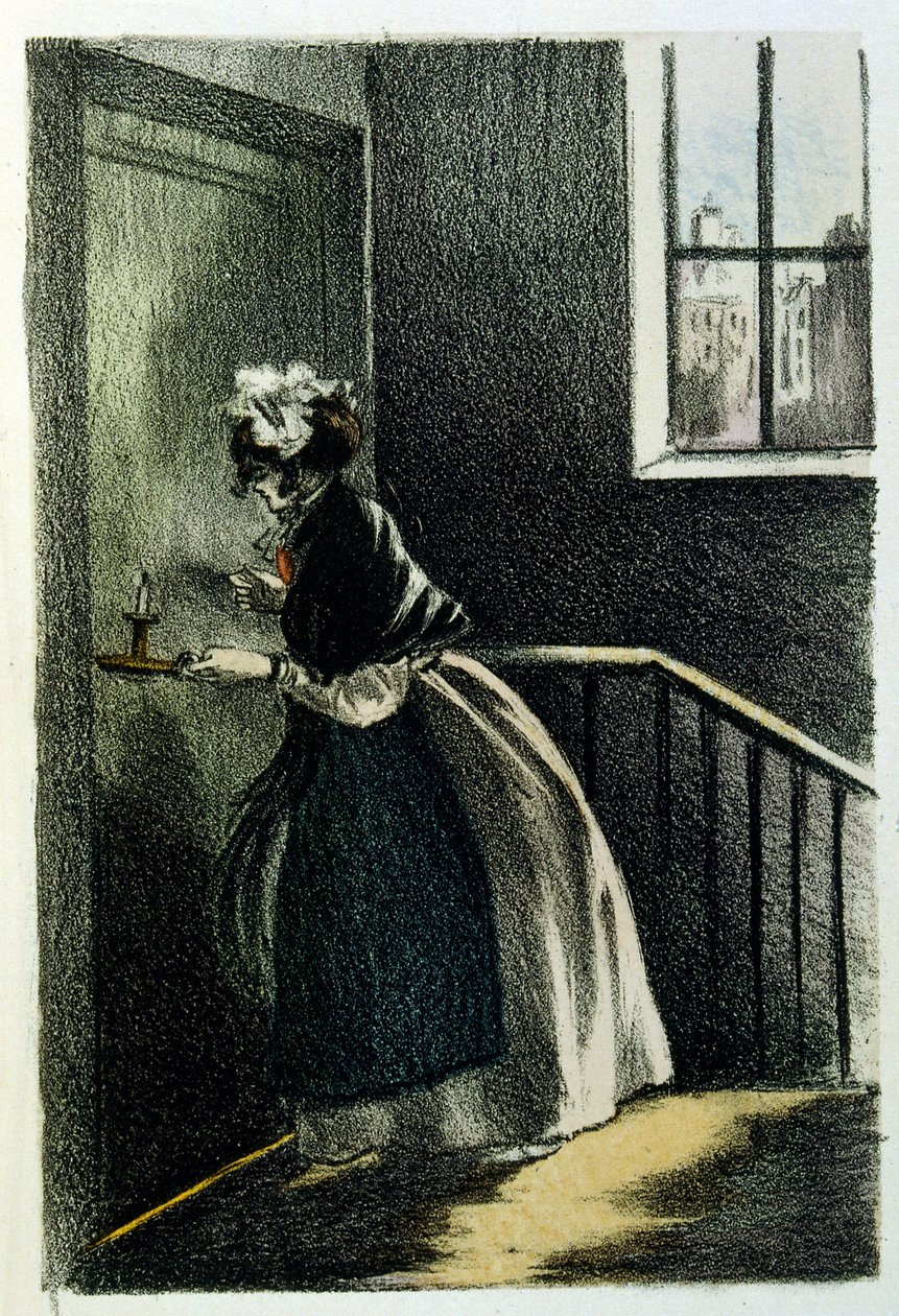 Illustration av Henri Boutet, för "Francines muff" (Le Manchon de Francine) av Louis-Henri Murger, även känd som Henri Murger; (1822-1861), fransk romanförfattare och poet. av Henri Boutet