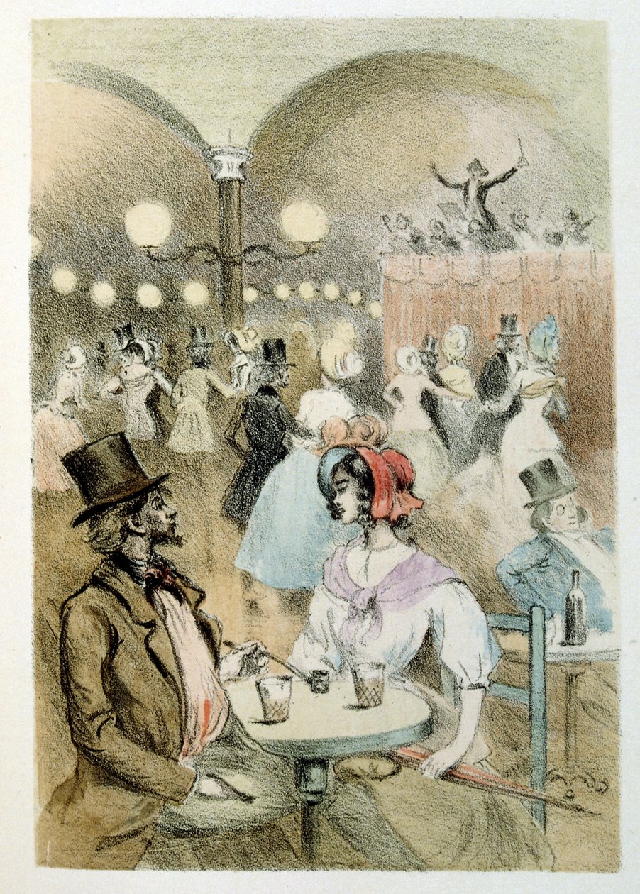Illustration av Henri Boutet, för "Francines muff" (Le Manchon de Francine) av Louis-Henri Murger, även känd som Henri Murger; (1822-1861), fransk romanförfattare och poet. av Henri Boutet